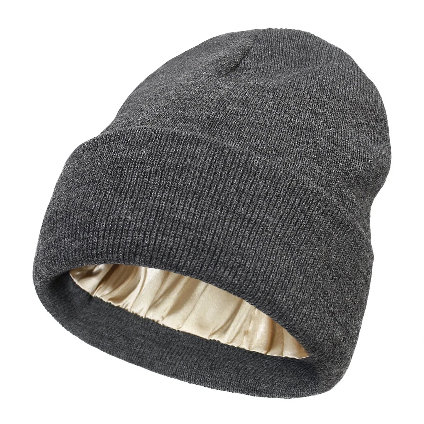 Unisex Satin-Lined Beanie – Anti-Static, Warm, and Hair-Friendly Winter Hat - Lalex & Co