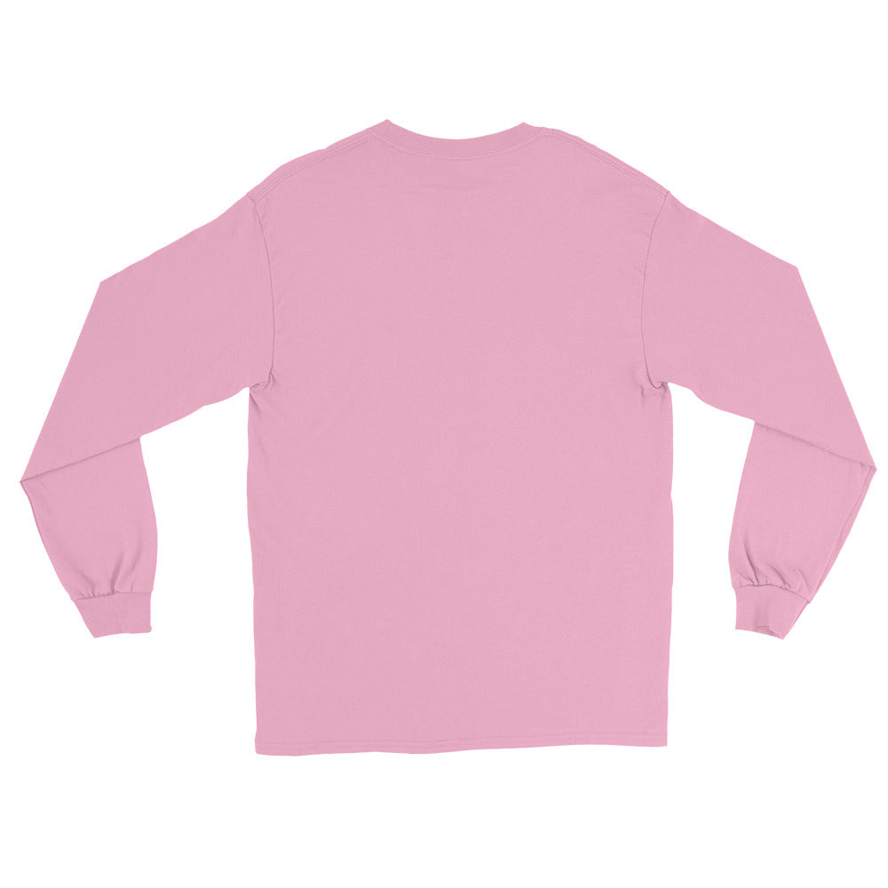 Back view of the Pink Hallucinogenic Lollipop Long Sleeve Shirt from Lalex & Co, showcasing its sleek design and premium fabric, perfect for a comfortable and stylish casual look.