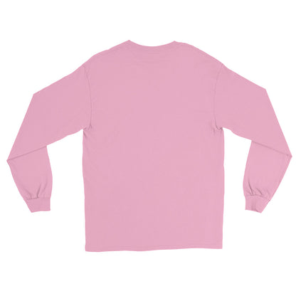 Back view of the Pink Hallucinogenic Lollipop Long Sleeve Shirt from Lalex & Co, showcasing its sleek design and premium fabric, perfect for a comfortable and stylish casual look.