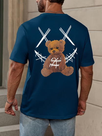 Men's Bear Graphic Tee – Casual, Outdoor Short Sleeve Round Neck Shirt - Lalex & Co